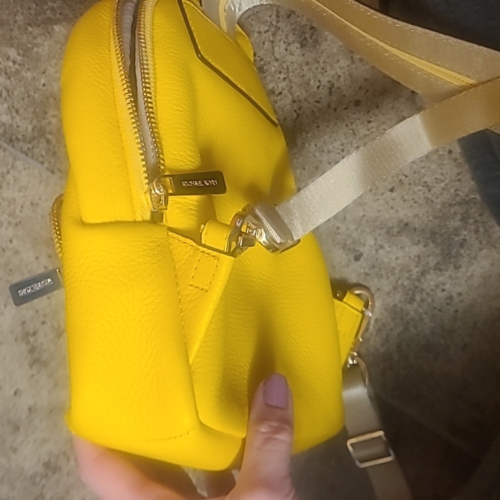 Michael Kors Vibrant Yellow Studded Backpack - Picture 13 of 15